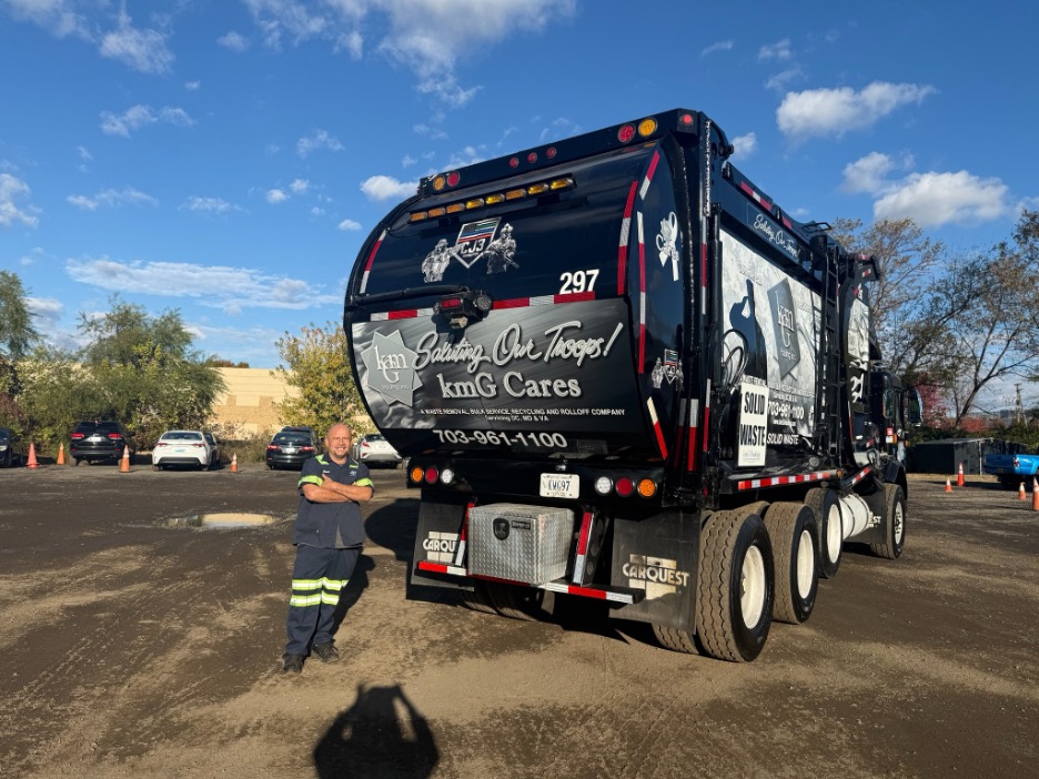 kmG cares truck highlighting support for our troops